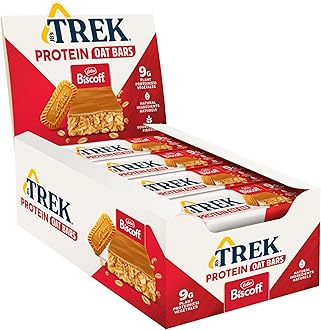 TREK High Protein Flapjack Biscoff - Gluten Free - Plant Based - Vegan Snack - 50 g x 16 Bars