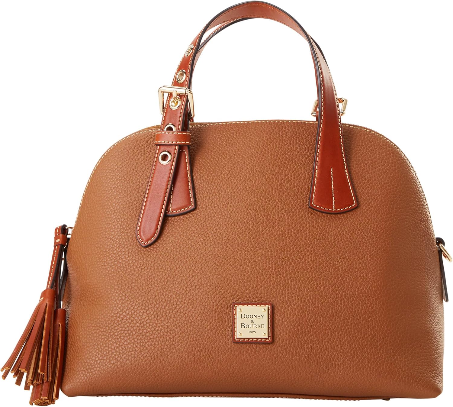 Dooney & Bourke Leather Satchel Bags for Women, Pebble Grain Aubrey Small Handbag with Crossbody Strap