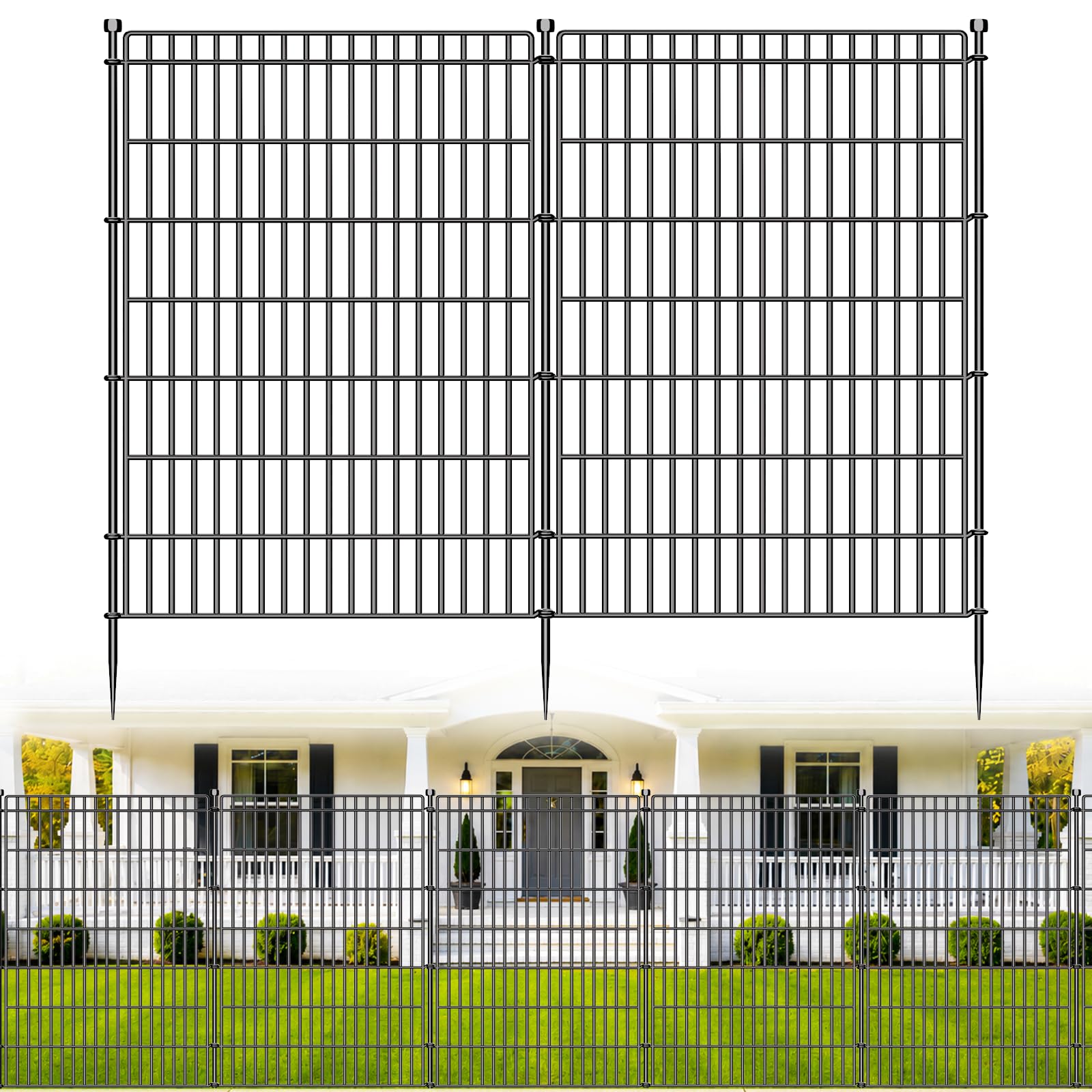 Photo 1 of CLEASO No Dig Garden Fence - 10 Panels, Black