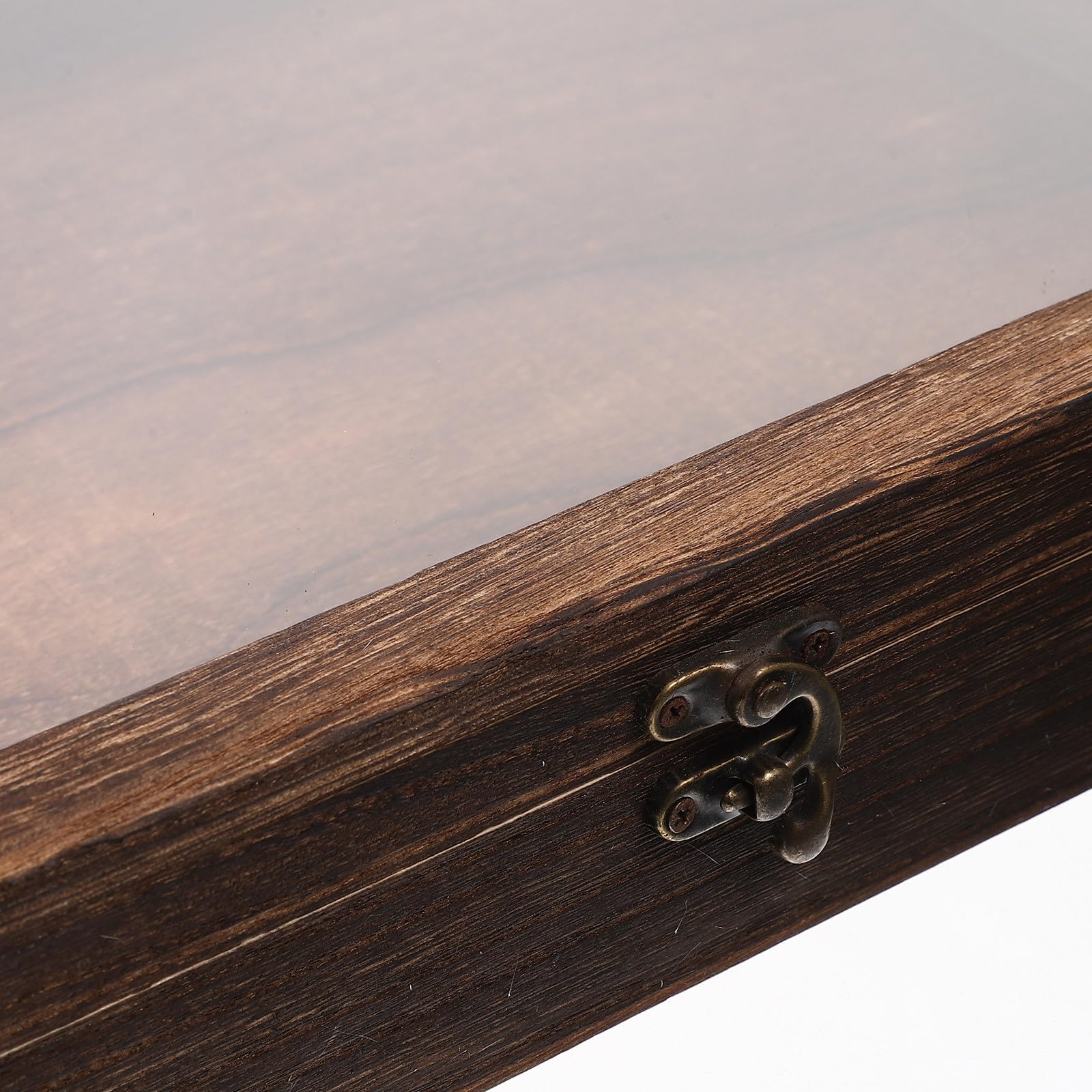 Vitrina de Madera Retro para Insectos y Colecciones Tapa Transparente y Cierre, Caja Compacta para Exhibición y Almacenaje de Muestras y Artesanías Estilo