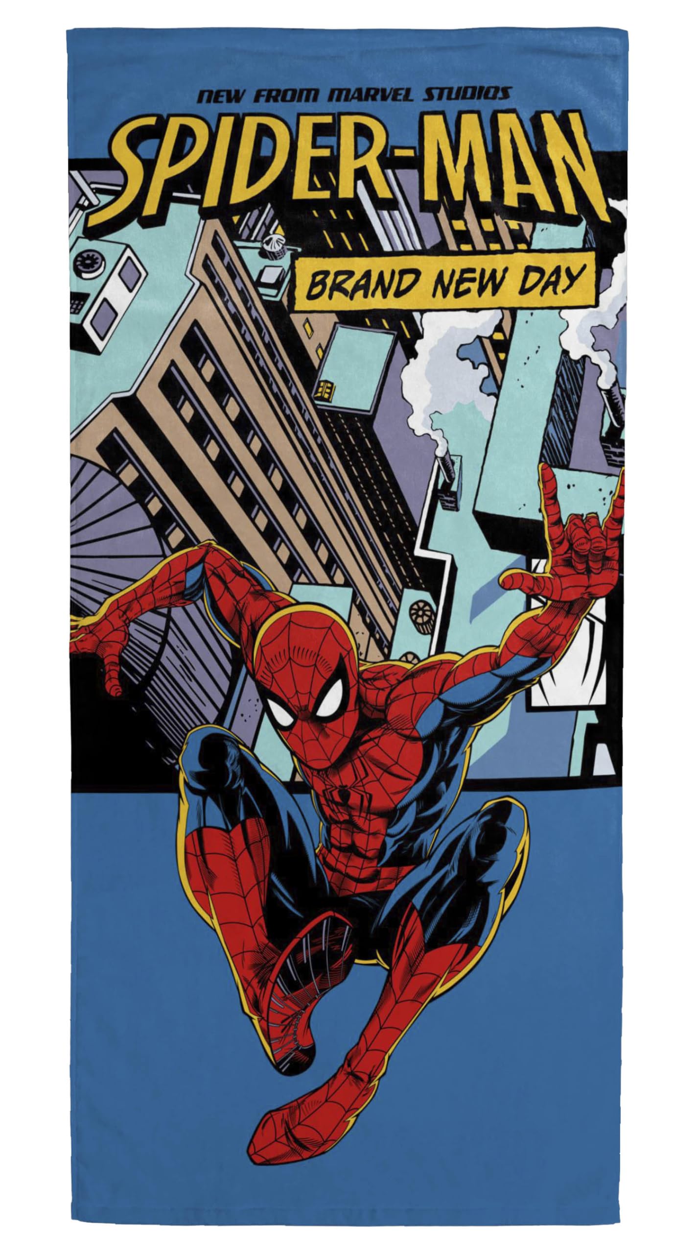 Jay Franco Kids Marvel Spiderman 100% bawełniany ręcznik plażowy – 71 x 147 cm Super miękki ręcznik kąpielowy, basenowy i podróżny, oficjalny produkt licencjonowany, wielokolorowy