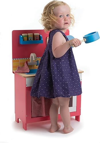 Miniatura 4 de Tender Leaf Toys - Cocina Cherry Pie - Cocina moderna con cocina, horno, armario y utensilios de madera - Set de juego y regalo para niños pequeños