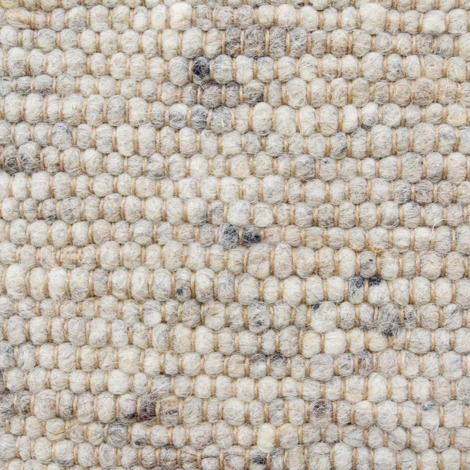 TacaHome Wollteppich Handweb Teppich Gewalkt I Reine Schur-Wolle im Skandinavischen Design I Wohnzimmer Schlafzimmer Esszimmer Kinderzimer Büro | 90 x 160 cm Natur Grau Meliert