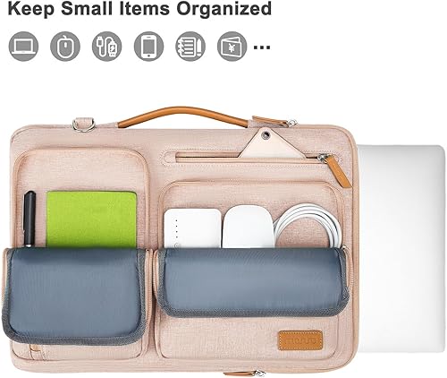 Vista 85 de MOSISO - Bolso de hombro protector 360 para laptop, bolsa para computadora de 15-15.6 pulgadas, bolsa tipo mensajero con apertura lateral, 4 Azul