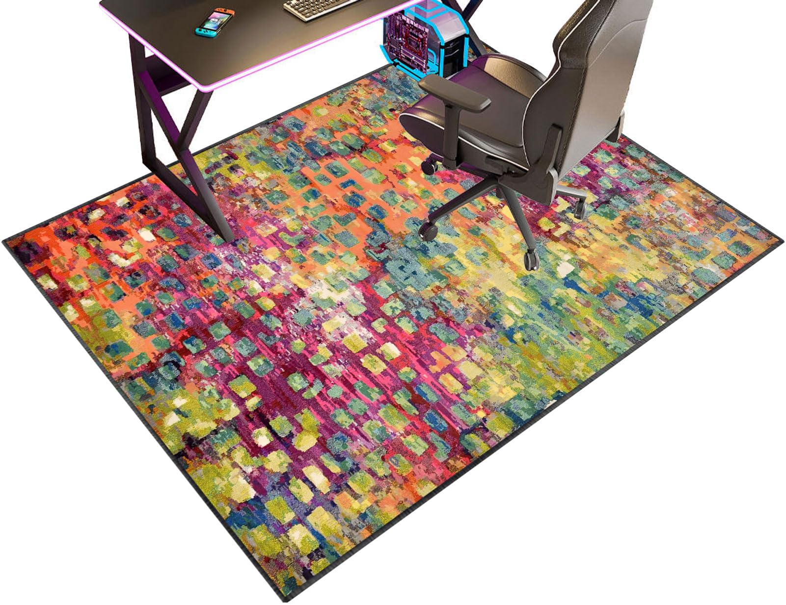 TOYOCC Office Chair Mat for Hardwood Floor 90 x 120 cm | Desk Chair Mats, Hard Floor Protector Mat for Office Rolling Chair | Non-slip Gaming Chair Mat Wooden Floors | Computer Chair Rug Home Carpet