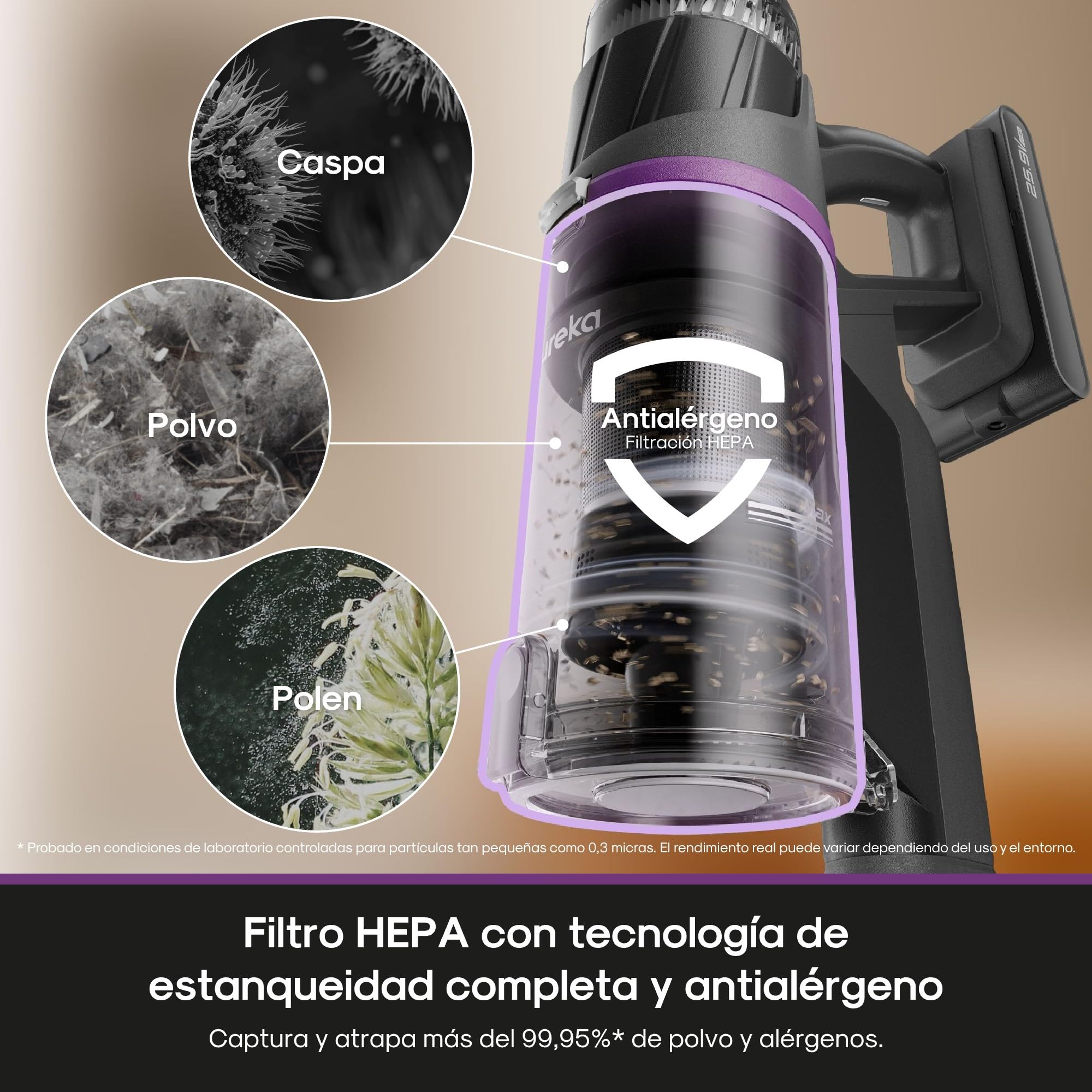 EUREKA ReactiSense 530 Escoba Aspiradora sin Cable 550W 38k Pa Aspirador Escoba Ligero con Tubo Plegable, Portatil y Versátil, 4 funciones en 1, Autonomía 60 min, Iluminación para Suelo Duro, Alfombra