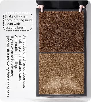 Disinfection Floor Pad Mat Sanitizing Floor Mat Multifunction Entrance Mat Footbath Rug Shoe Home Hotel (Brown)