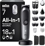 Braun Tondeuse Electrique Homme, Tout-en-Un Series 7 AIO7585 18-en-1, Grise - 1