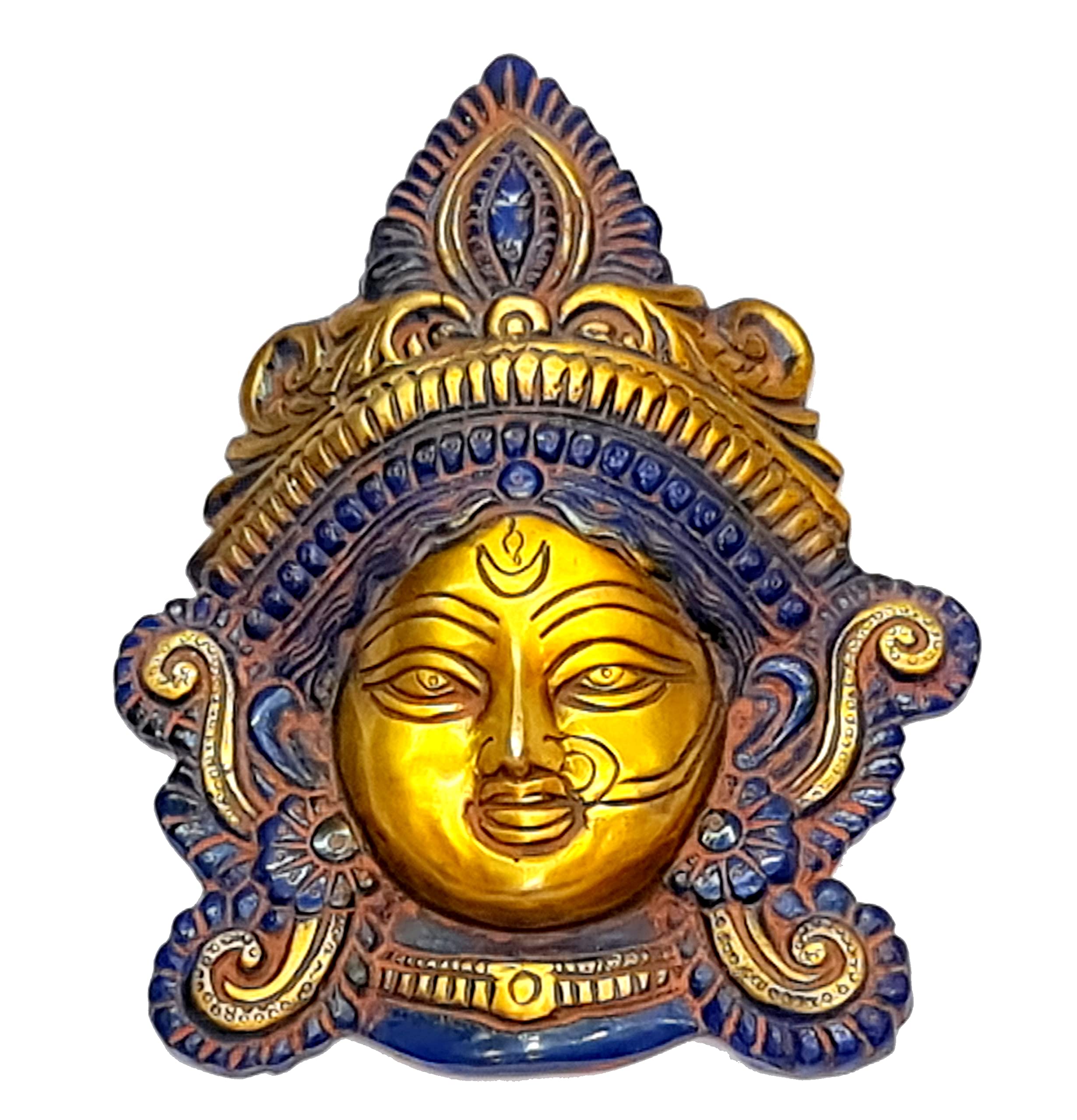 eSplanadeBrass Maa Durga Wall Hanging Mata Rani Murti Idol Statue Sculpture (7.25")