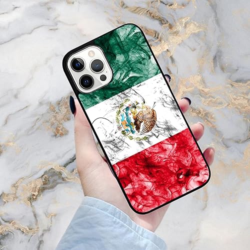Miniatura 6 de Smoky - Funda con diseño de bandera de México, estilo humo y orgullo mexicano, compatible con iPhone 13 Mini, duradera y antideslizante, goma de