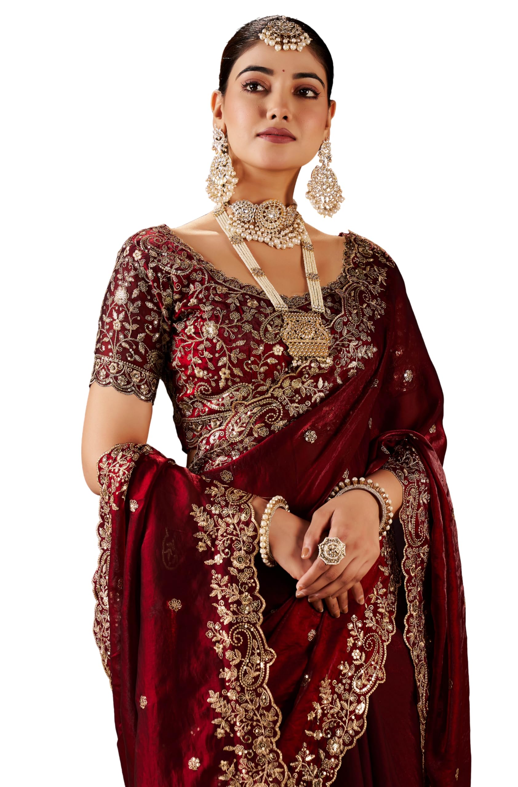DHARMEE Embroidered Traditional Embellished Applique Bollywood Wear