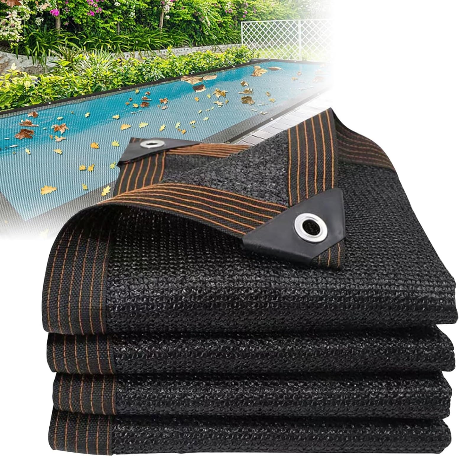 Filet Piscine Anti Feuilles Rectangulaire,3X8M Couverture Piscine Hivernage pour Extérieur,Bâche De Protection Piscines Enterrée Et Hors-Sol,Anti Feuilles&Anti-déchirure,Résistant(4x8m(13x26ft))