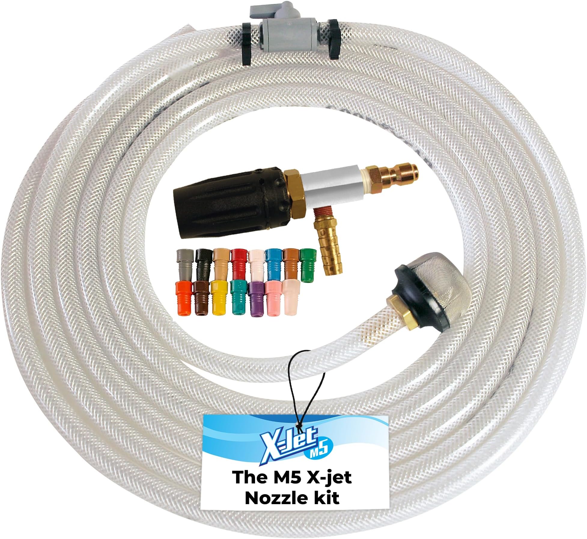 X-Jet M5#16 Kit | 5-6.5 GPM | Adjustable Long-Range External Injection Variable Pressure Washing Nozzle | Perfect for Washing Residential & Commercial Properties from the Ground | W/ 2000 to 4500 PSI