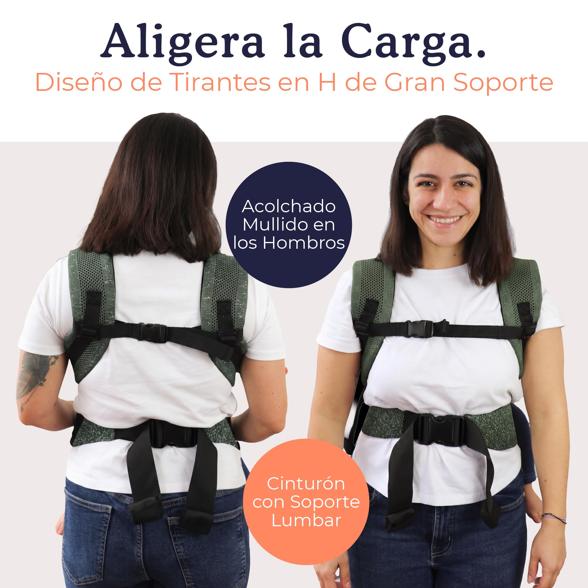 Beco Ventura Portabebés Ergonómico de 0 a 36 Meses, Verde (3,2-20 kg)