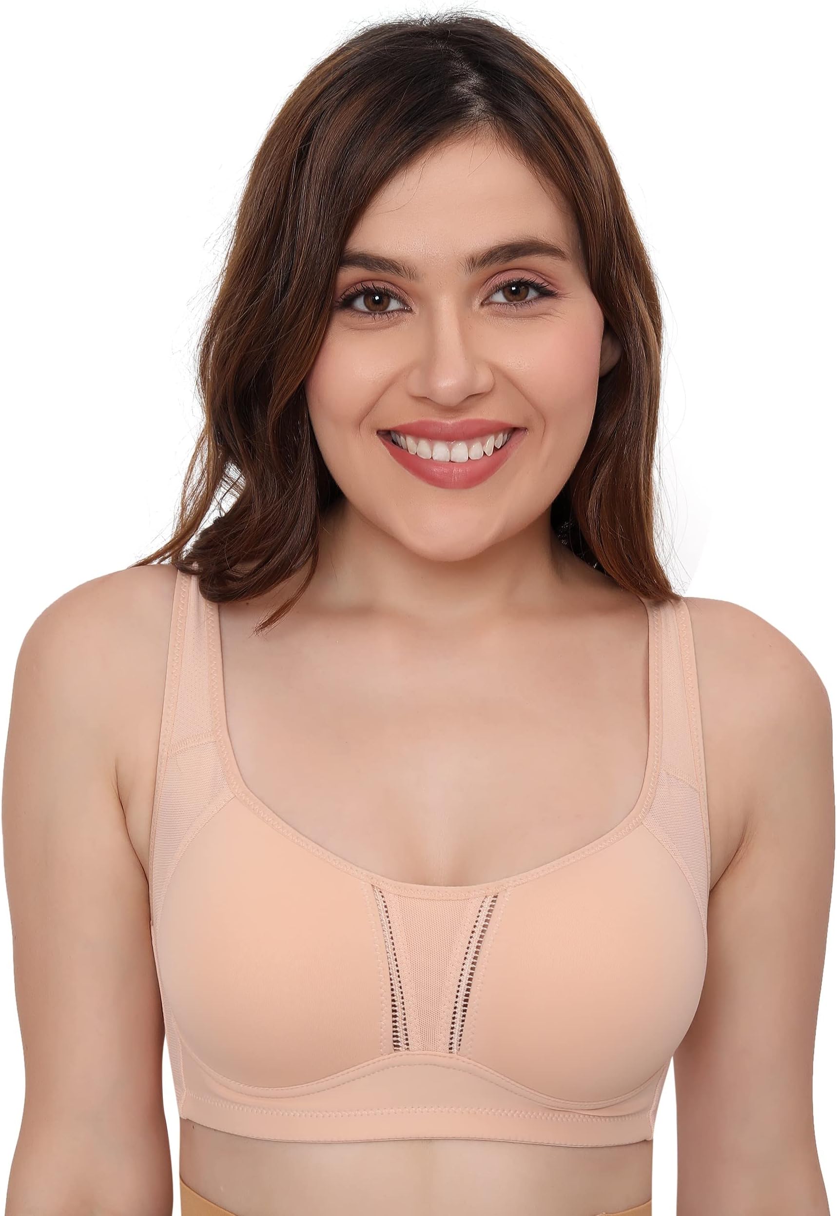 Nylon Blend Full Support Minimizer Everyday Bra For Women Full Coverage | Wireless| Padded With Seamless Soft Cups
