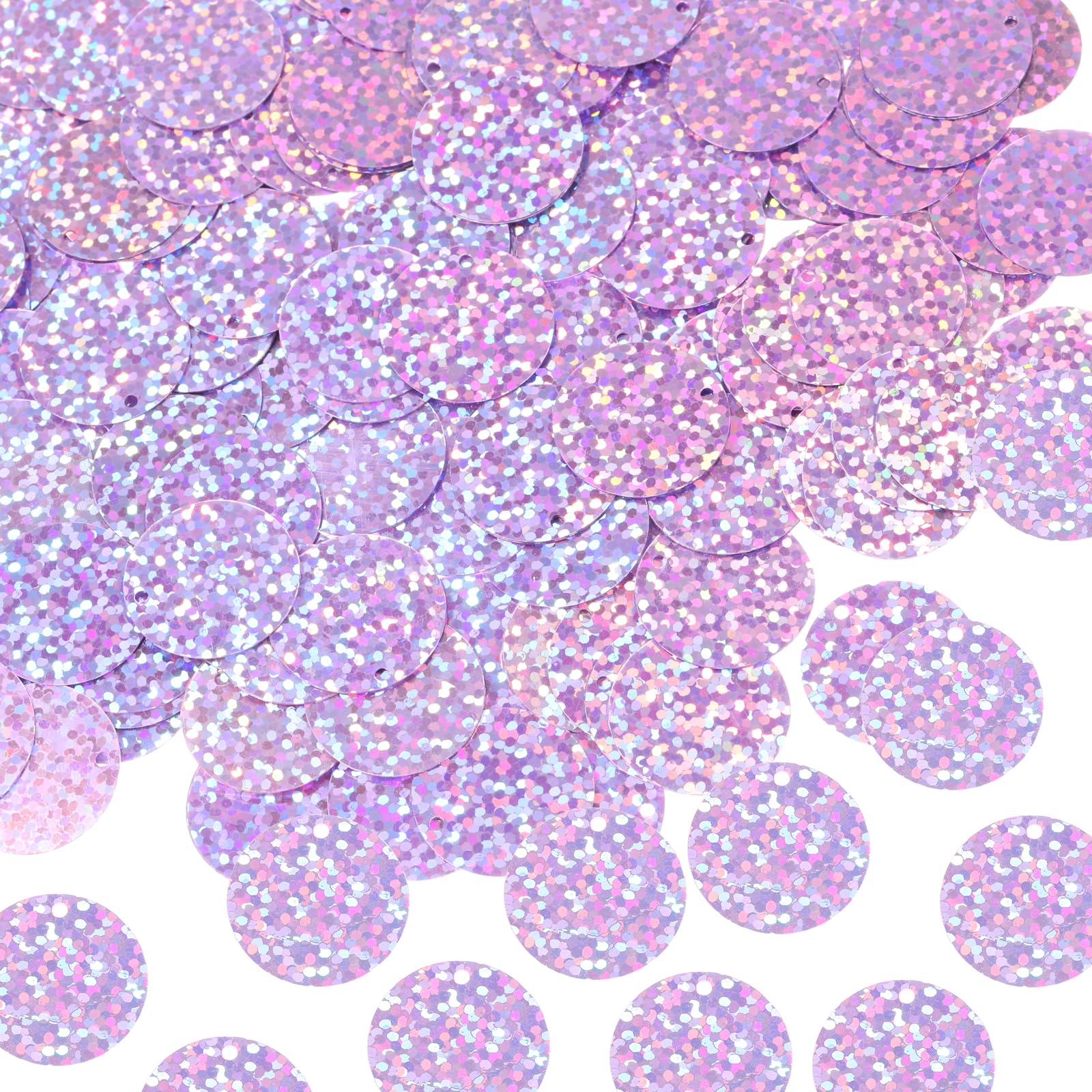 sourcing map 800 Pcs Flat Round Sequins 10mm/0.4 Inch Loose Paillettes Craft Sewing Sequins with Single Side Hole for DIY Embroidery Clothing Jewelry Making, Laser Purple Pink