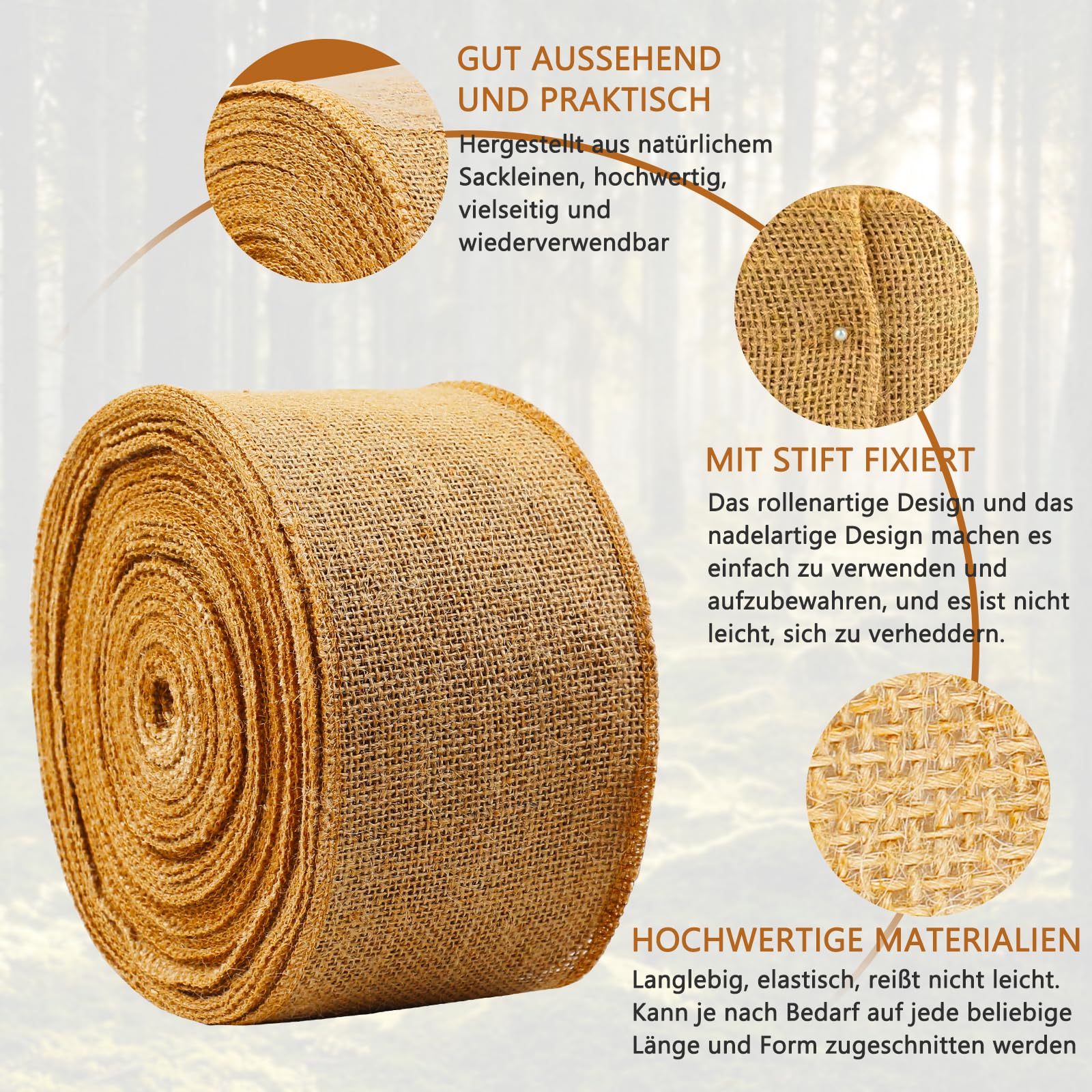 HOIIME Tree Tie Made of Jute, Jute Ribbon as Tree Protection - Image 3