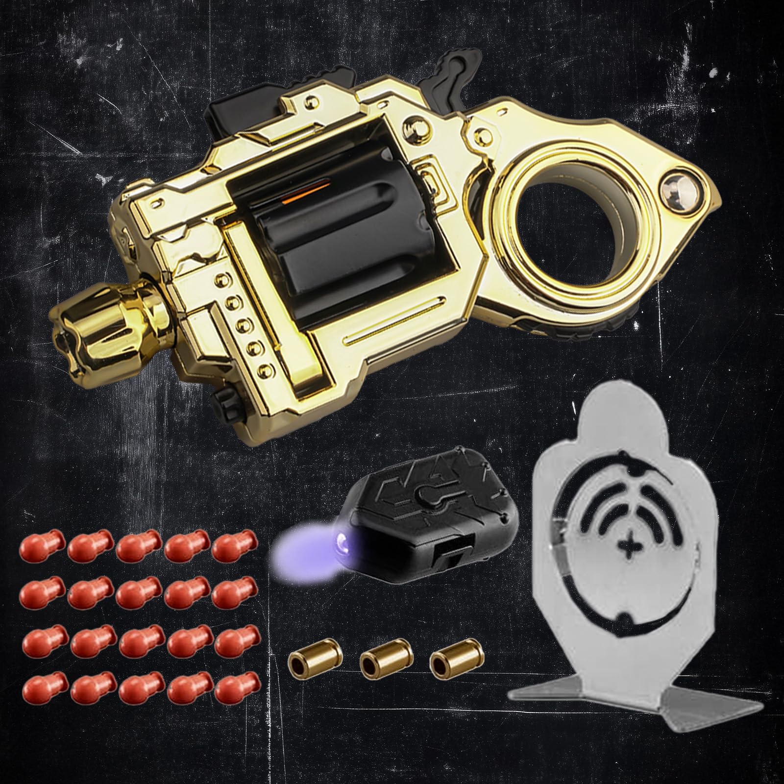 Metalen Fidget Gun for volwassenen, met herbruikbare patronen*3/kogels*20, for volwassenen, stille stressverlichting en focusverbeteraar for kantoor, gamen, reizen(Chameleon Metalen Fidget Gun for volwassenen, met herbruikbare patronen*3/kogels*20, for volwassenen, stille stressverlichting en focusverbeteraar for kantoor, gamen, reizen(Chameleon