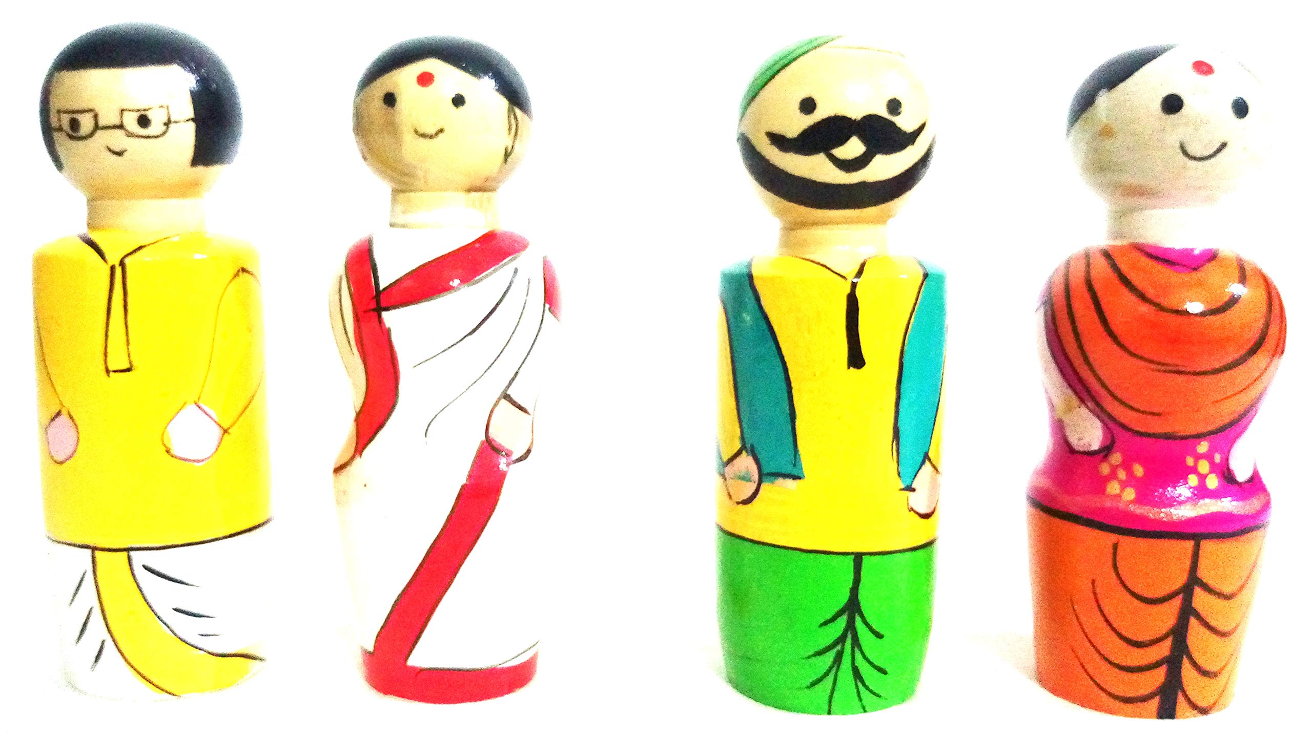 Crafts India Handcrafted channapatna Wooden North India Couple Dolls, Combo - 10 cms (B07Y6MFN4Q) Amazon Price History, Amazon Price Tracker