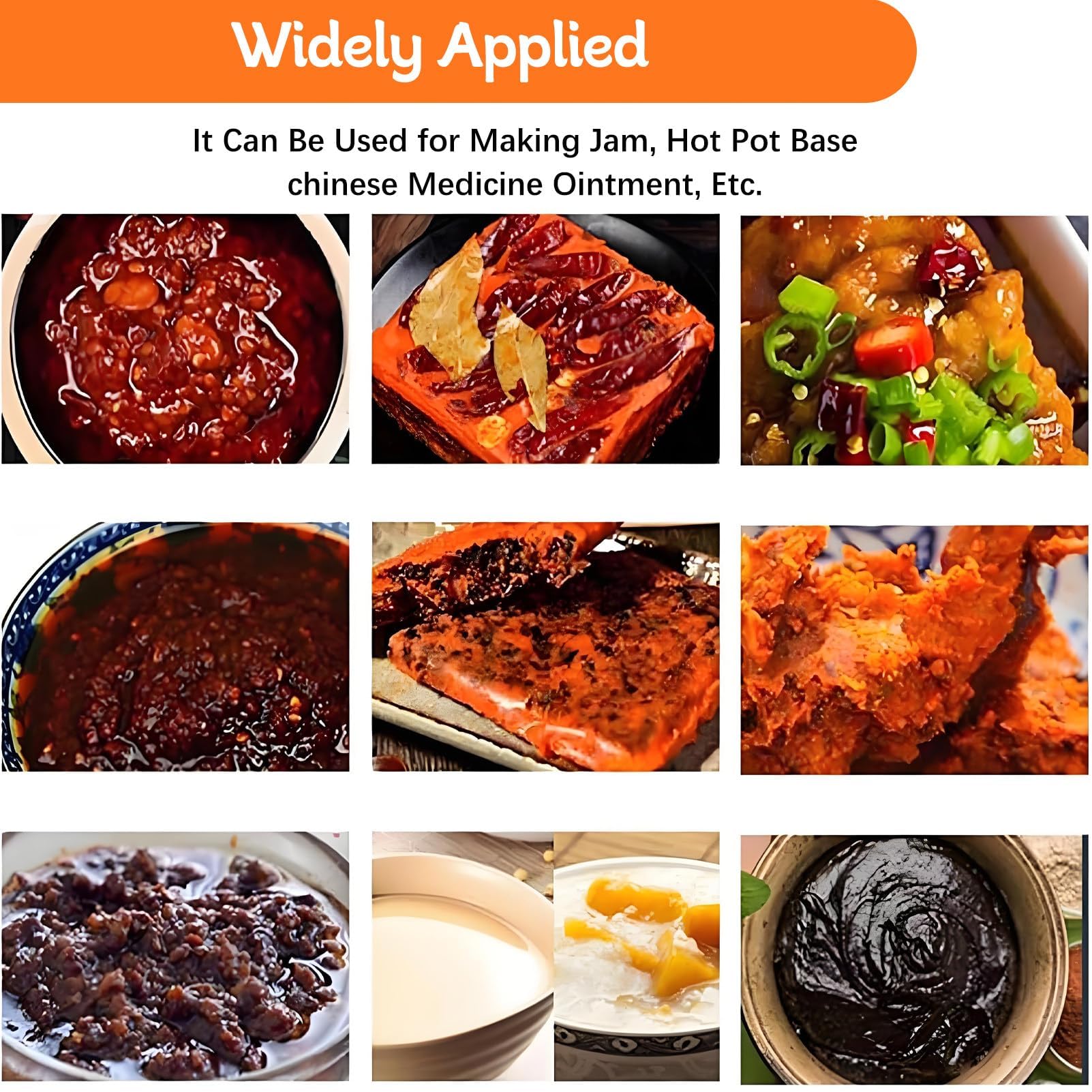 Mezclador de alimentos comercial, agitador automático con velocidad ajustable y cuchilla raspadora para salsas, mermeladas, chile y salsas de carne, perfecto para lotes de 30 L a 60 L