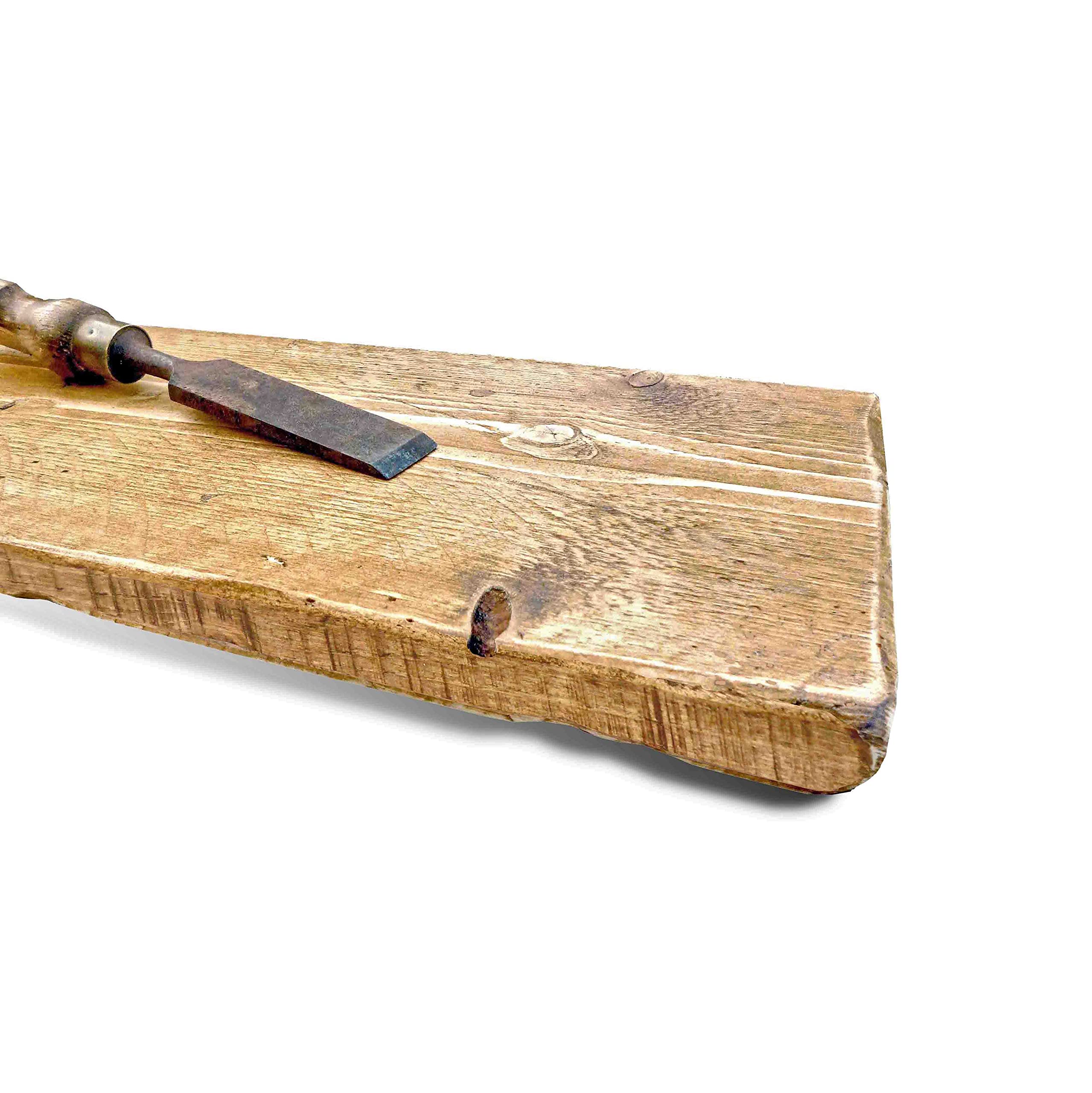 Ben Simpson Furniture Reclaimed Thin Floating Shelf | 15 x 2.5 x 80cm | Antique Pine