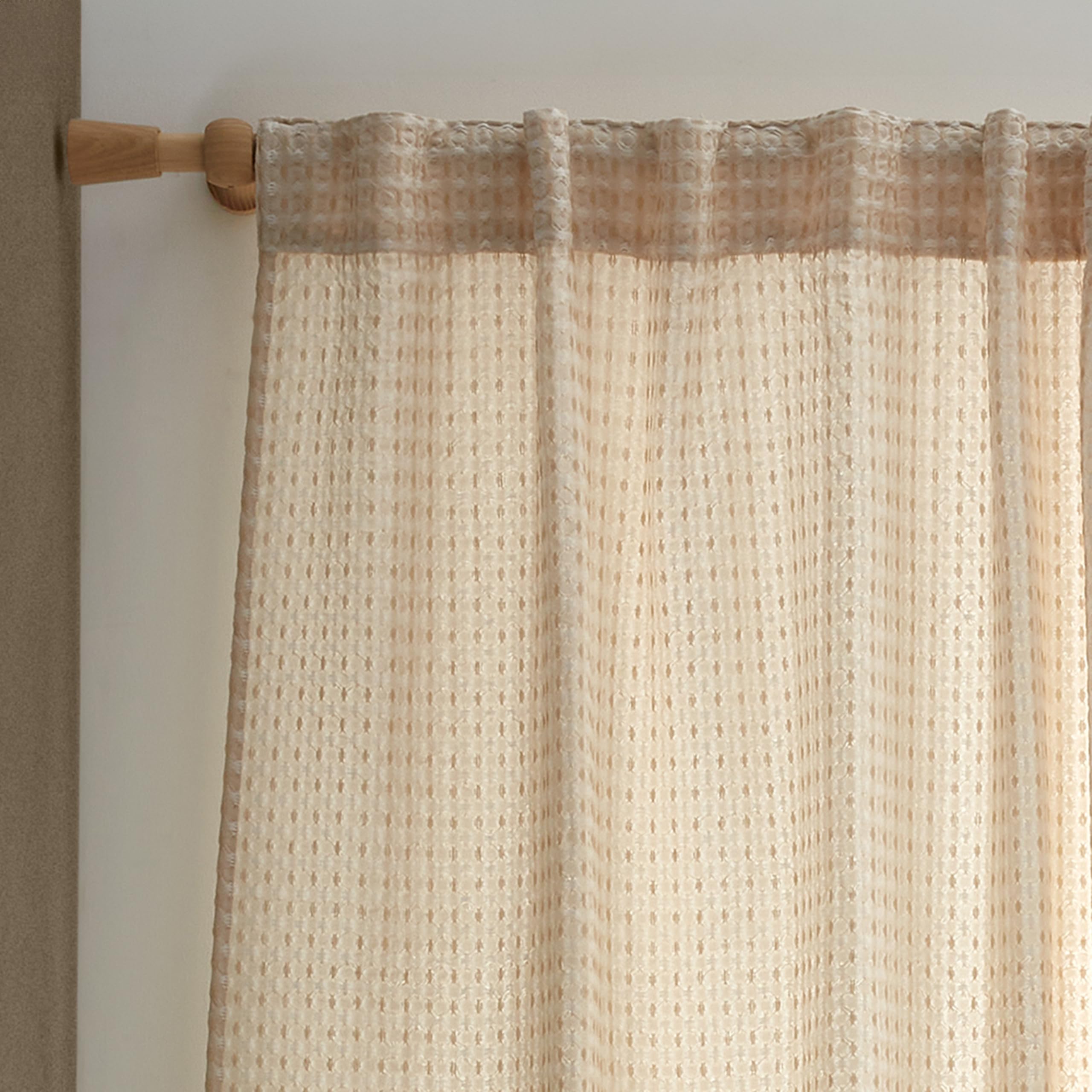 Pineapple Elephant Rideau en Voile gaufré Muscat 140 x 229 cm Naturel
