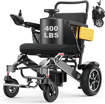 30 Miles Travel Range Electric Wheelchairs for Adults, Support 400 lb & 500W Power Wheelchair with 13 All Terrain Tires, 25AH Removable Battery, Foldable Aluminum Mobility Motorized Wheelchair, Gray