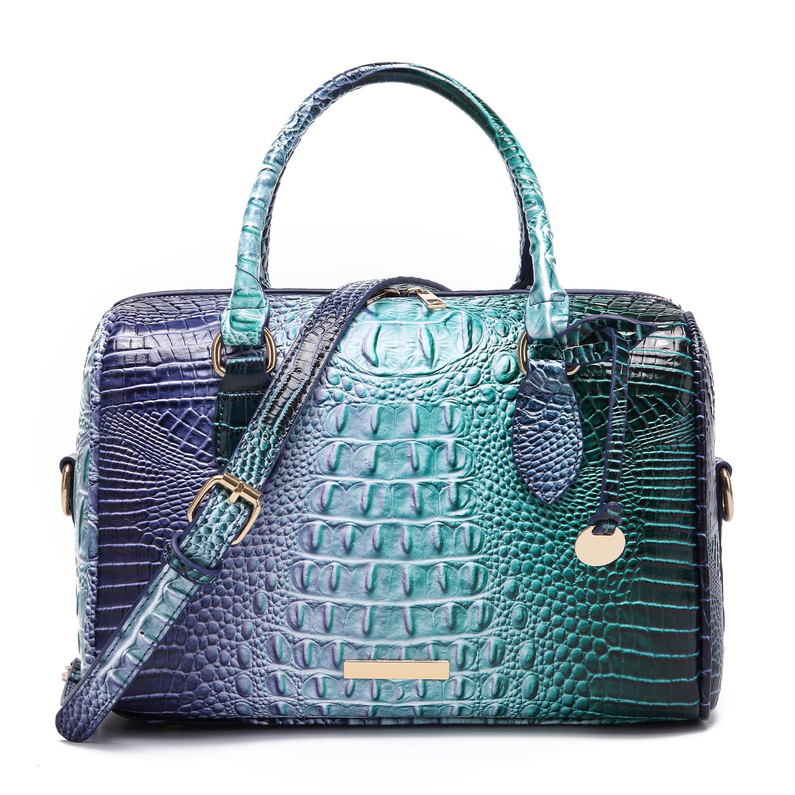 Makcr Joacbv Bolsos cruzados de piel de cocodrilo con asa superior para mujer, de gran capacidad, con correa para el hombro