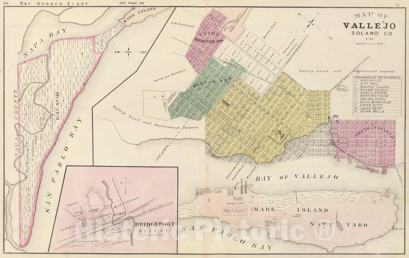 Amazon.com: Historic Pictoric Mapa: Vallejo, Solano Co. 8, 1878, Arte de  pared vintage: 36in x 24in : Hogar y Cocina