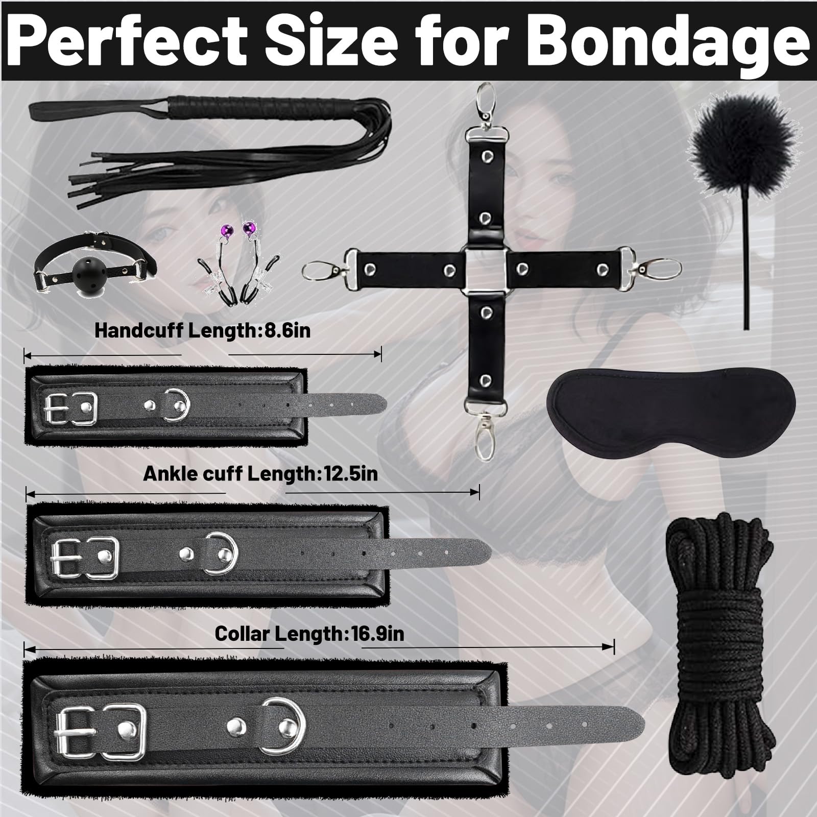 Restraints For Sex Play Set Bondage Kit With Handcuffs, Nipple Clamps, And Straps For Adult Couples From Akgxt, $28.14 - View #12