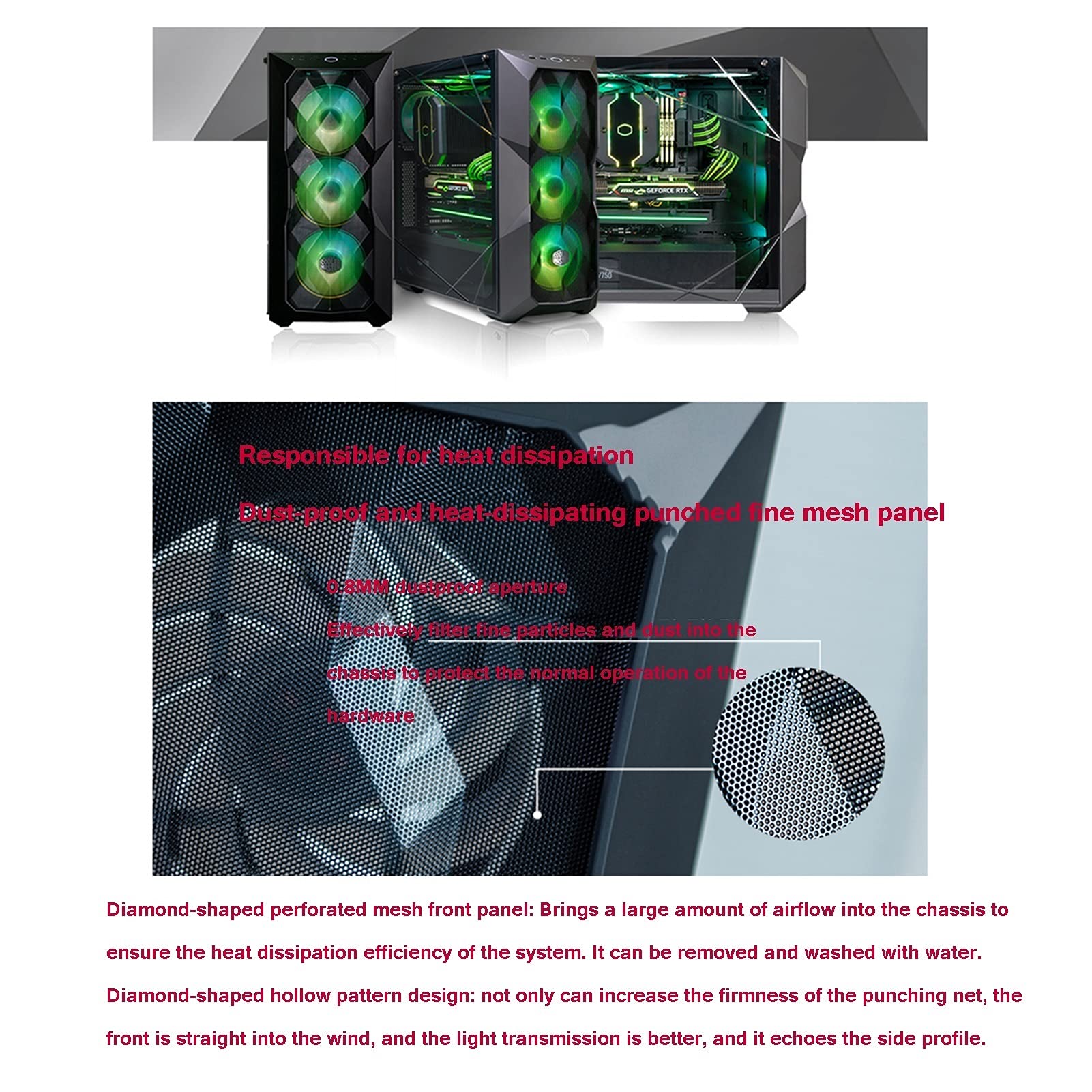 Gra Komputerowa Case, Mini-ITX, Micro-ATX, ATX, SSI CEB, E-ATX Case Gry, 3D Pełna Przezroczysta Panel Boczny, USB3.0 / USB 2.0, Chłodzenie Pomocy Technicznej