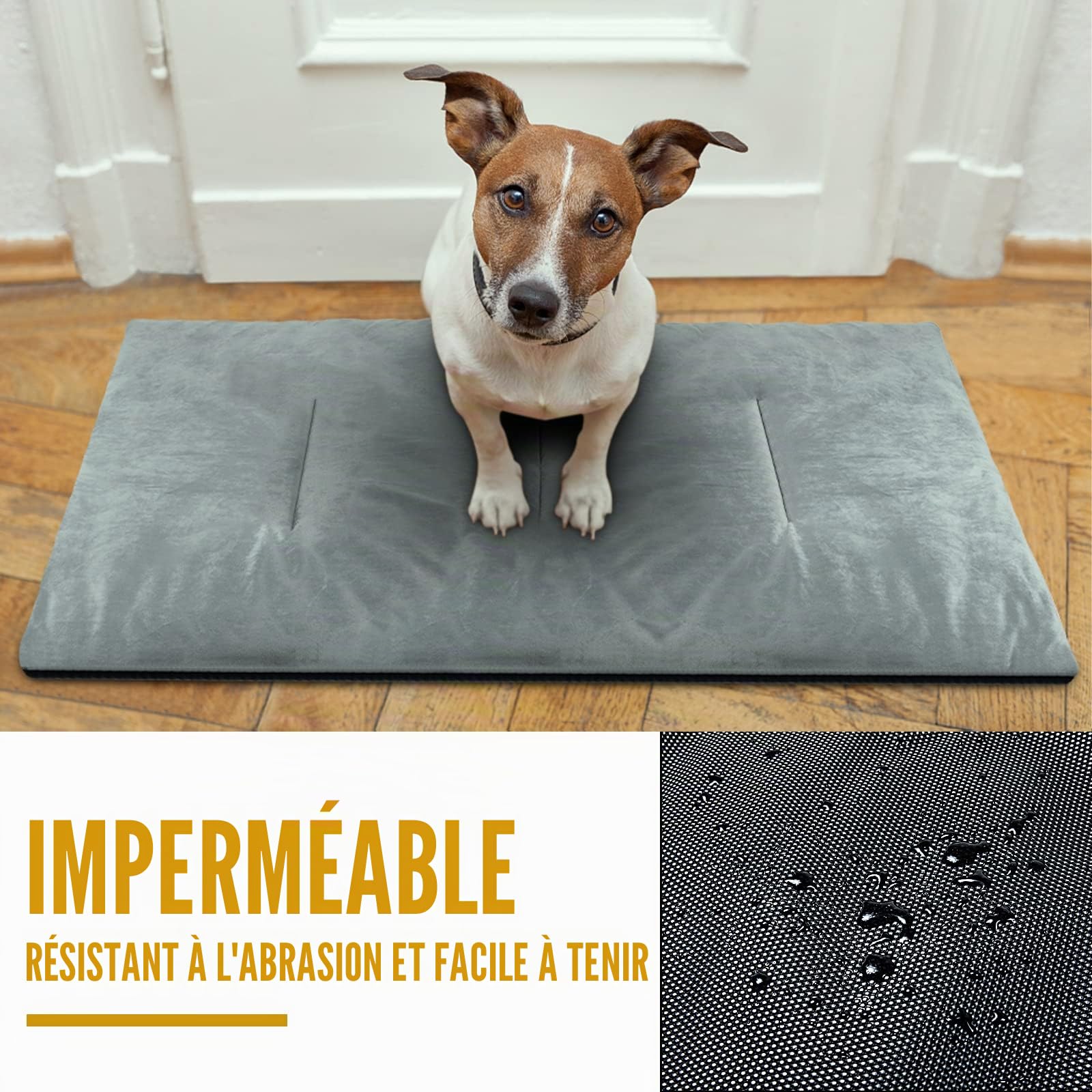OneTigris Couverture pour Chien 110 cm x 68 cm - en Velours épais - Chauffante - pour Chiens de Grande et Moyenne Taille - Voyage - Camping - Extérieur - Réversible et Portable - Lavage à la Main