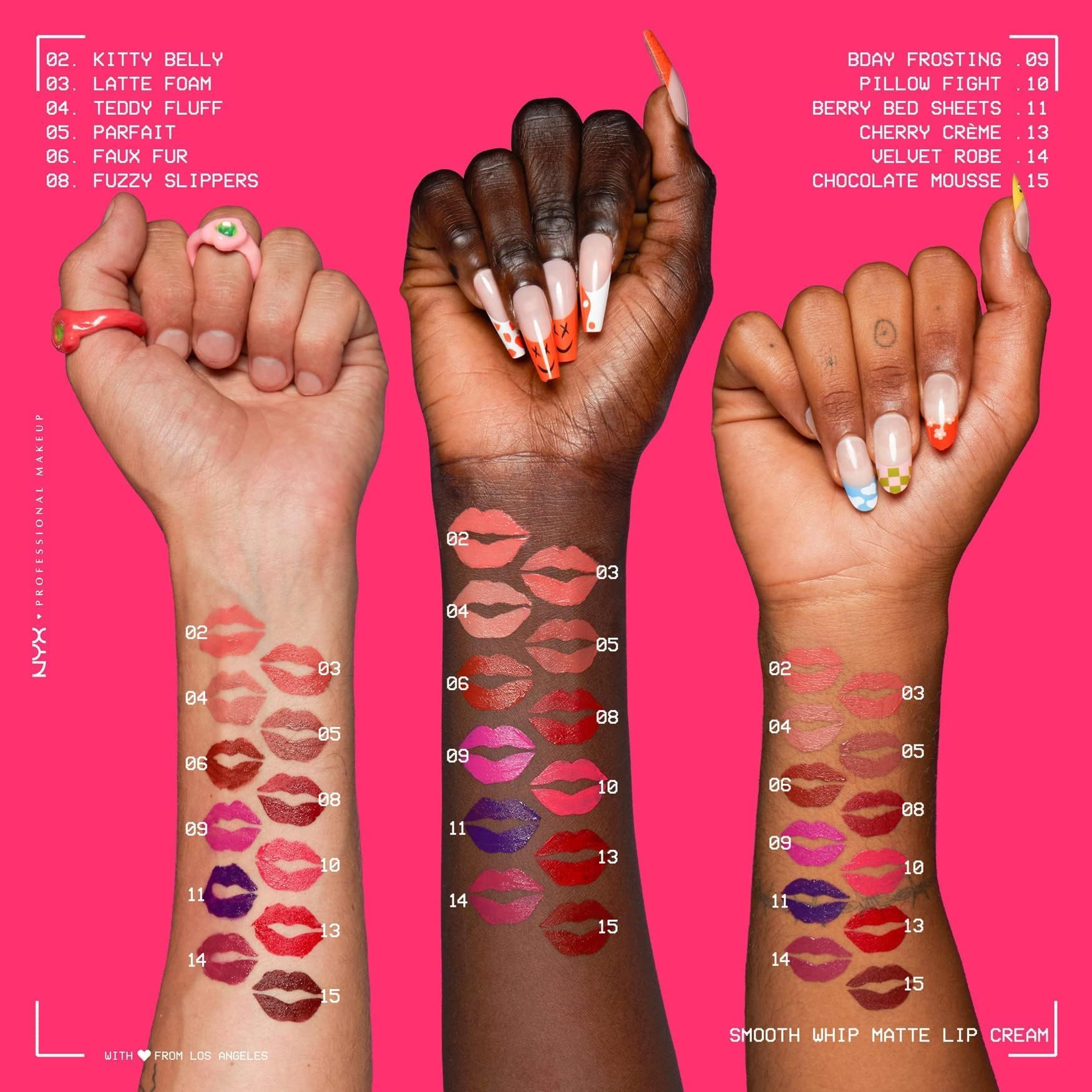 NYX Professional Makeup Rossetto Liquido, Tinta Labbra Matte, Tonalità Ultra-Vibranti, Con Burro di Karité e Burro di Cacao, Smooth Whip, Tonalità: Bday Frosting (Confezione da 5)