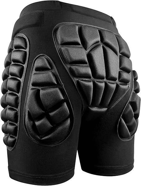 Soared 3D Protection Hip Butt EVA Paded Short Pants Protective Gear Guard Impact Pad Ski Ice Skating Snowboard Black XL