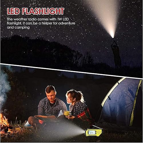 Miniatura 7 de Digital Radio Internet WiFi 2000mAh Emergency Weather Alert Radio Hand Crank Solar Weather Radio with AM FM SOS Alarm Cell Phon