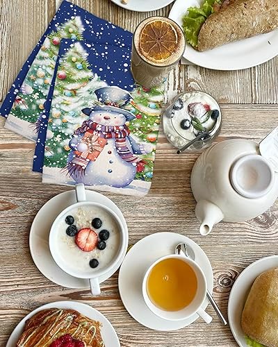 Miniatura 4 de Kitchen Towel 2 Packs Cotton Waffle Weave, Merry Christmas 16 x 24 Inch Absorbent Quick Drying Dish Towels Clothes for Kitchen Living Room Washable