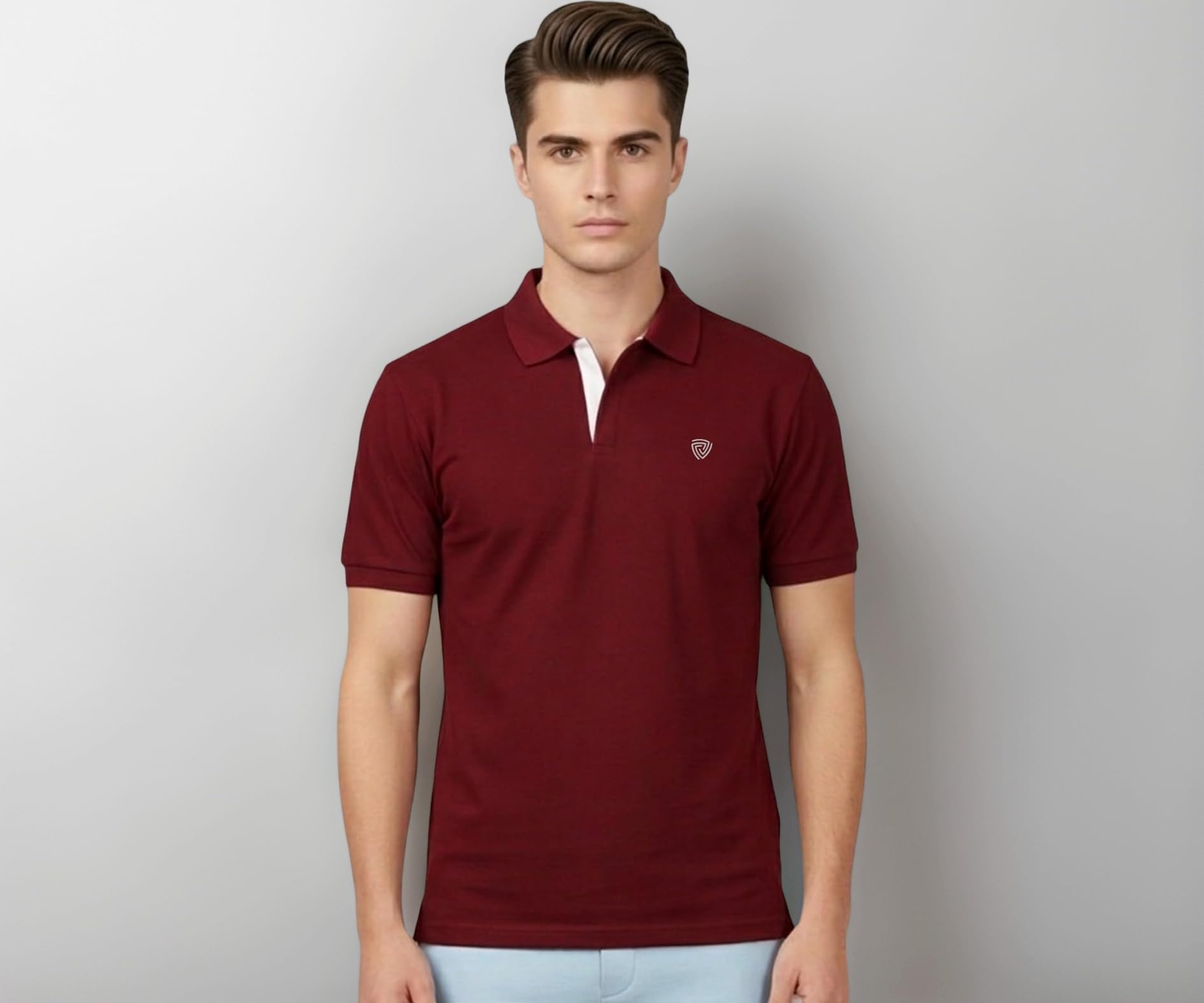 Lux Cozi Men's Cotton Solid Polo Tshirt | Collar Tshirts | Half Sleeves | Stylish & Premium All Day Wear | Pack of 1