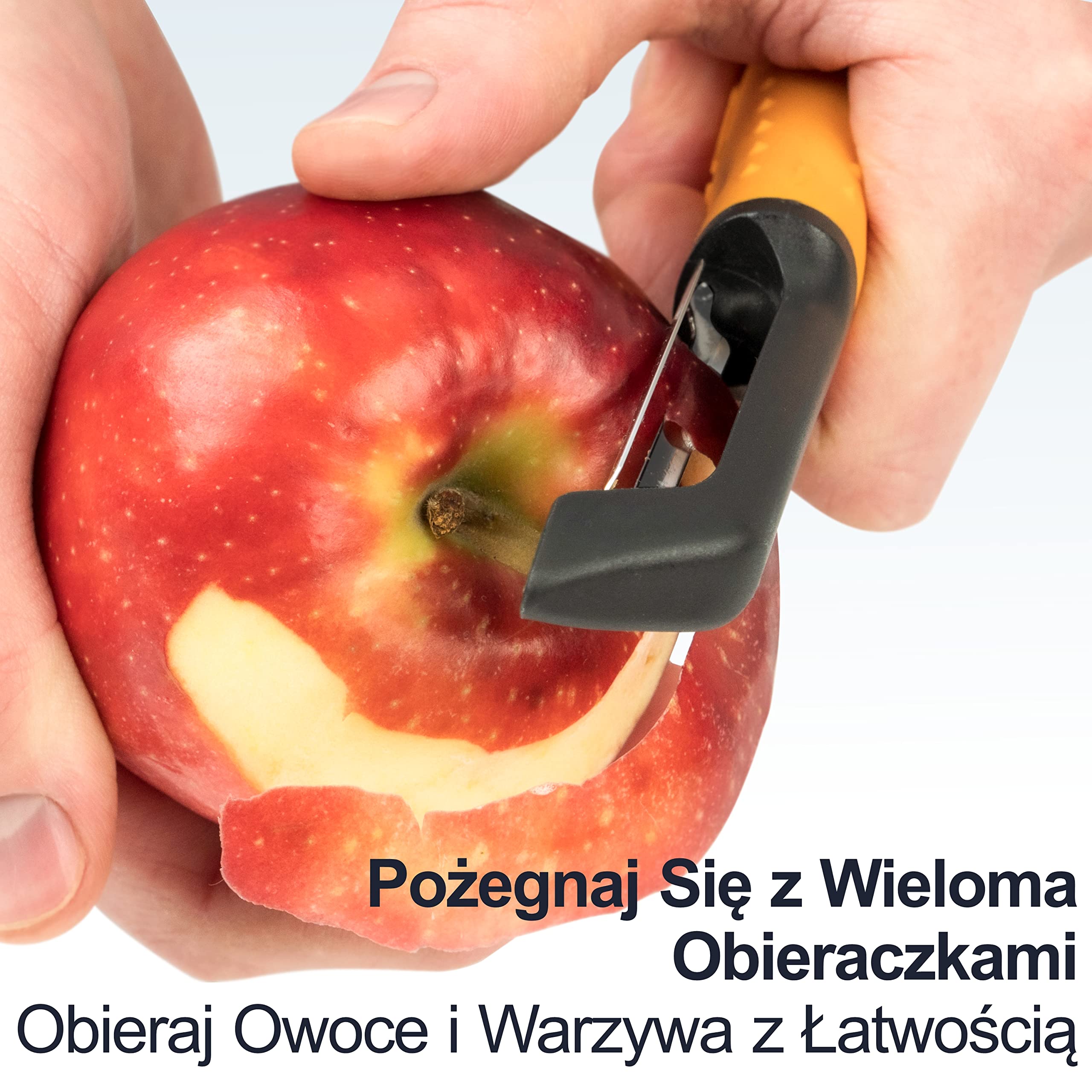 Obrotowa obieraczka do warzyw Deiss PRO, Ostra obieraczka ze stali nierdzewnej z wygodnym antypoślizgowym uchwytem, Kuchenne obieraczki do ziemniaków, owoców, marchwi, jabłek, warzyw, wytrzymałe
