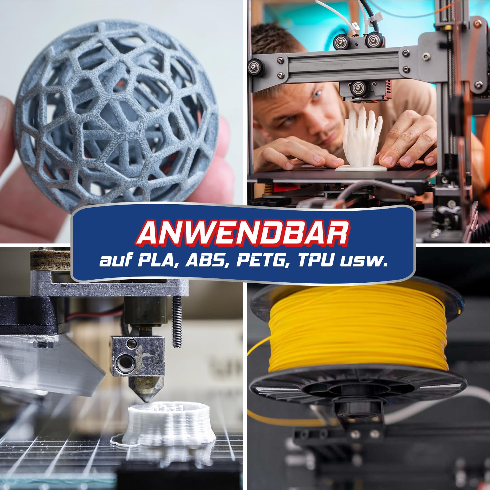 Colla Nayrmaer PLA, colla per stampa 3D da 60 g con cappuccio anti-intasamento, adesivo per plastica ABS, PLA, PETG e TPU