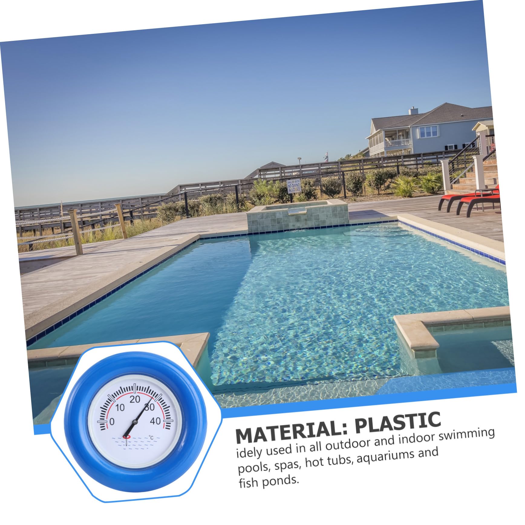Termometro Galleggiante Piscina Compatto Lettura Facile e Veloce Resistente e Adatto Spa e Vasche Idromassaggio Display Temperatura