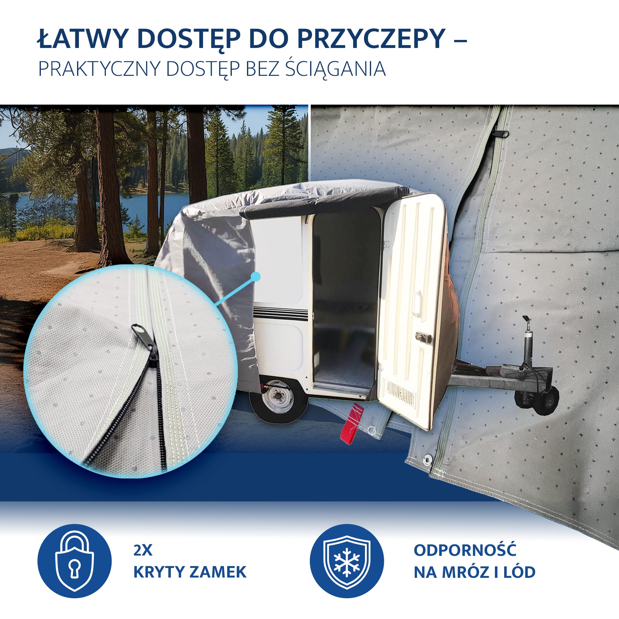 Pokrowiec na przyczepę kempingową - odpowiednia dla Niewiadów N126 5-warstwowa Plandeka okryciowa oddychająca i odporna na warunki atmosferyczne - Wytrzymały pokrowiec ochronny
