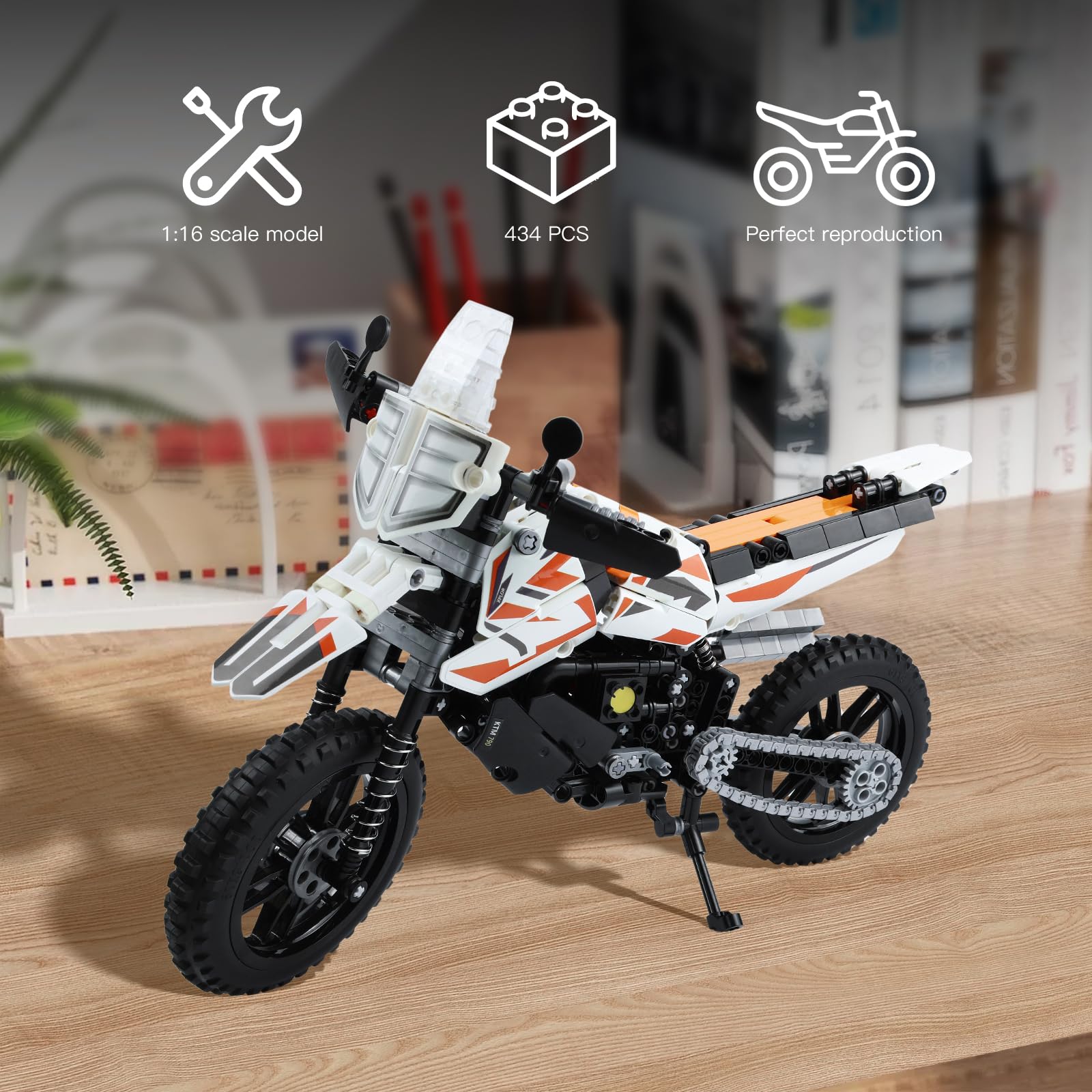 CASAFUNY Technic Motocicletta, Moto da Costruire Compatibile con Lego Technic, Modellino da Costruire, Moto Giocattolo, Giochi per Bambini e Bambine dai 6 Anni in su, Kit Modellismo per Adulti