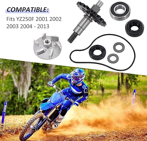 Miniatura 3 de Kit de engranajes de eje impulsor de bomba de agua para Yamaha YZ250F 2001-2013, 5NL-12459-00-00, 5XC-12459-00-00