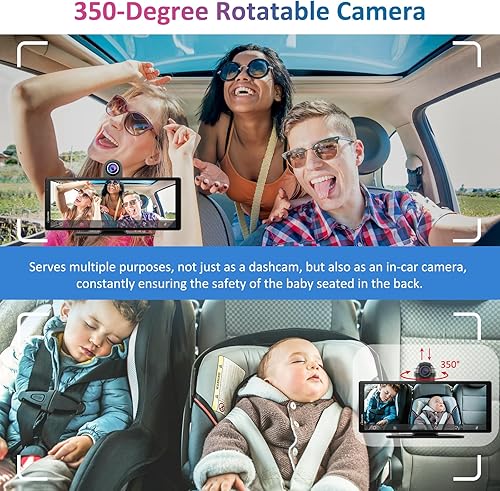 Miniatura 2 de Carpuride W903 - Estéreo inalámbrico Carplay Android Auto con cámara de tablero de 2.5 K, pantalla táctil IPS portátil de 9.3 pulgadas, receptor de