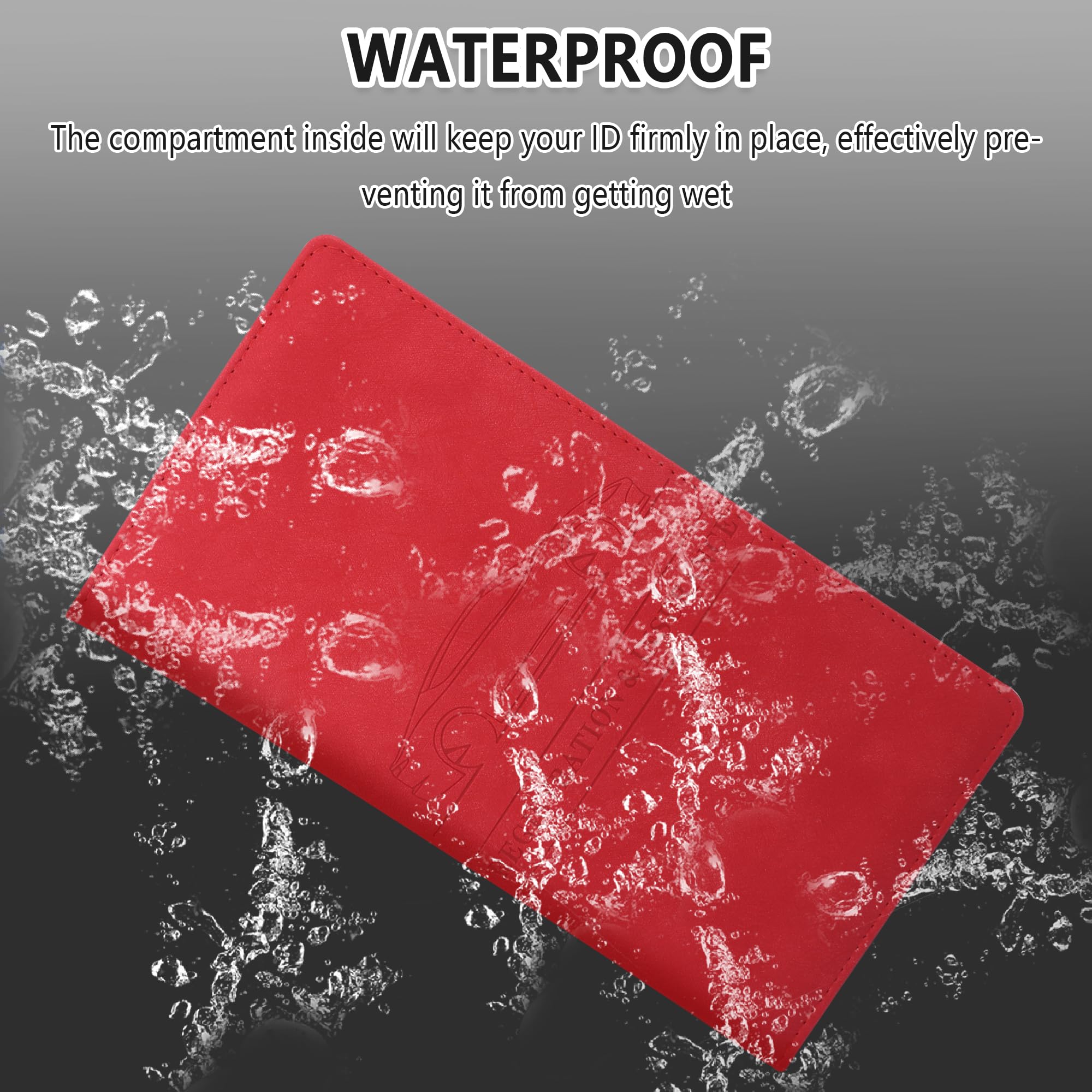 Car Registration and Insurance Holder,PU Leather Car Glove Box Organizer Car Document Holder for ID,Driver's License,Universal Car Organizer Car Accessories for Women/Men (Red)