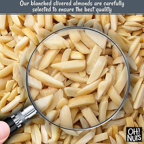 Miniatura 4 de Oh! Nuts Almendras blanqueadas en trozos  crudas  100% naturales  2 libras  Almendra alta en proteínas  Envasado en bolsa de cierre de cremallera de