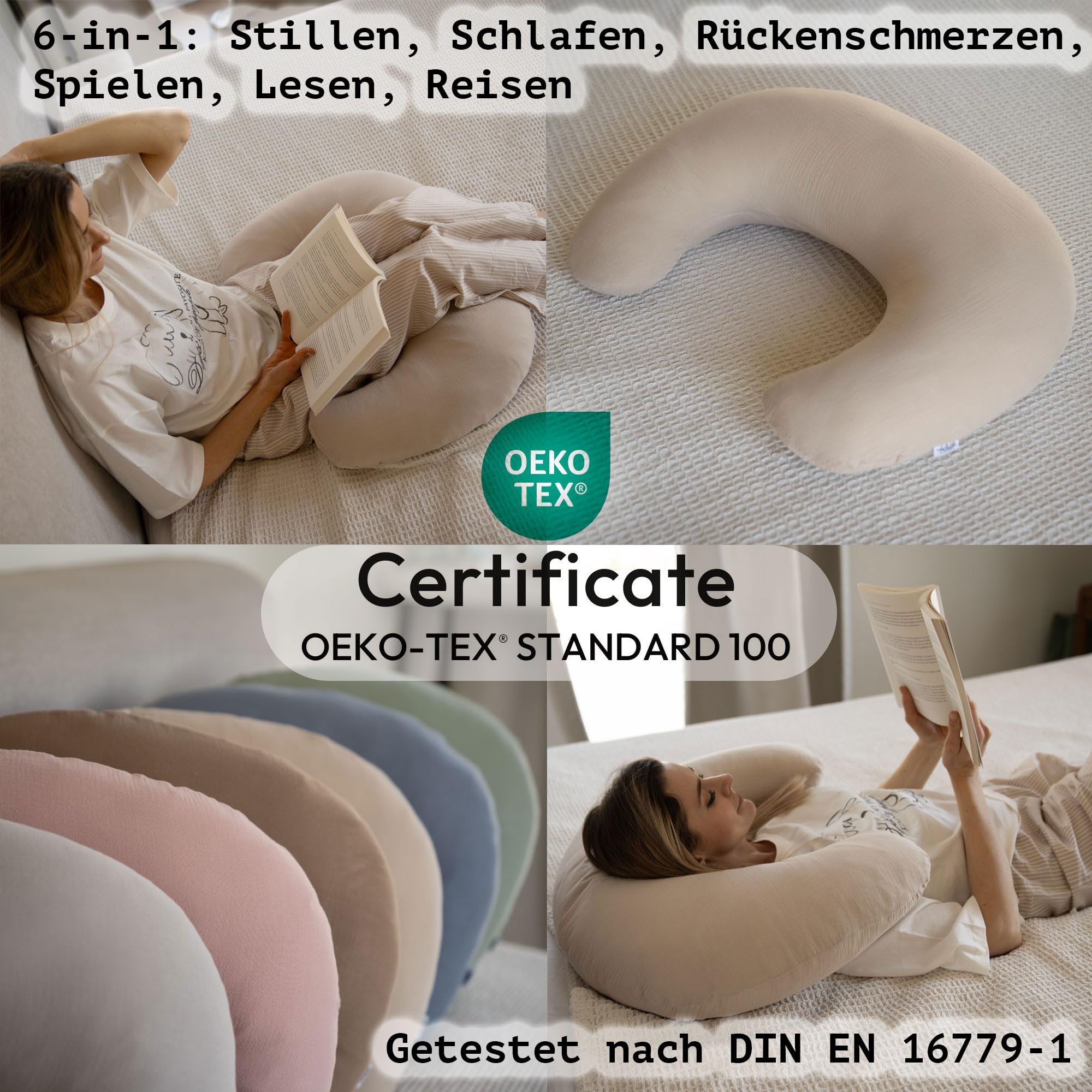 PaLulli® Mussola - Cuscino per allattamento, in 100% mussola, in cotone mussola, per allattamento, per bambini, traspirante e lavabile, colore: rosa