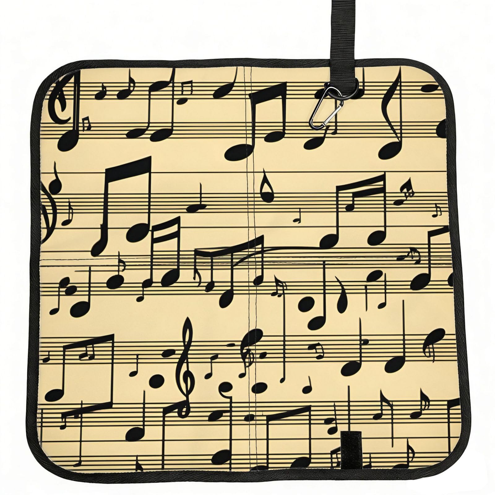 UVBDF Musical Notes Print Outdoor Sitting Cushion Folding Seat Pad Compact Portable Picnic Bench Cushion Mat