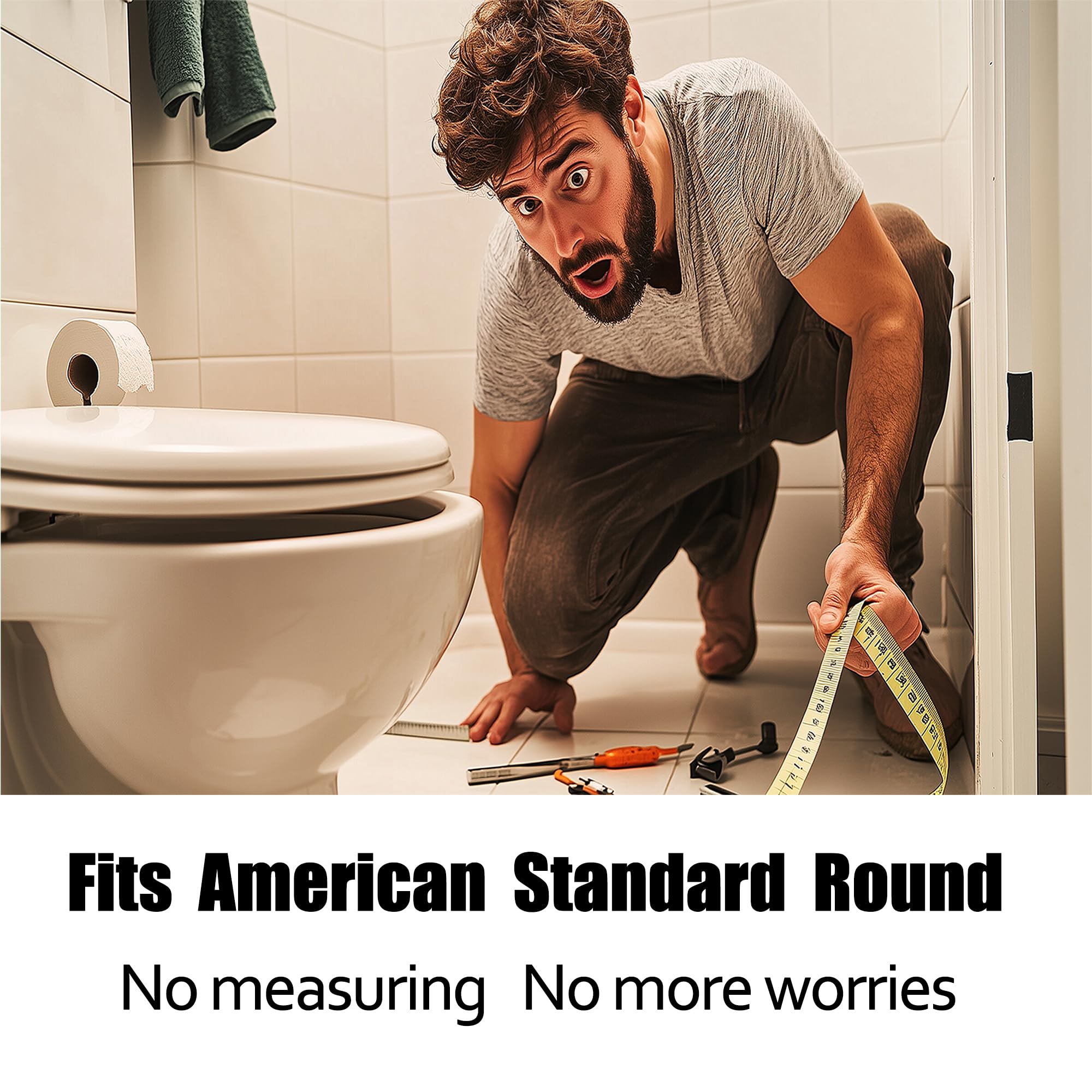 100% Fits AMERICAN STANDARD Toilet Seat Round,Soft Close,Perfect American Standard Toilet Parts,Toilet Seat Replacement,Round