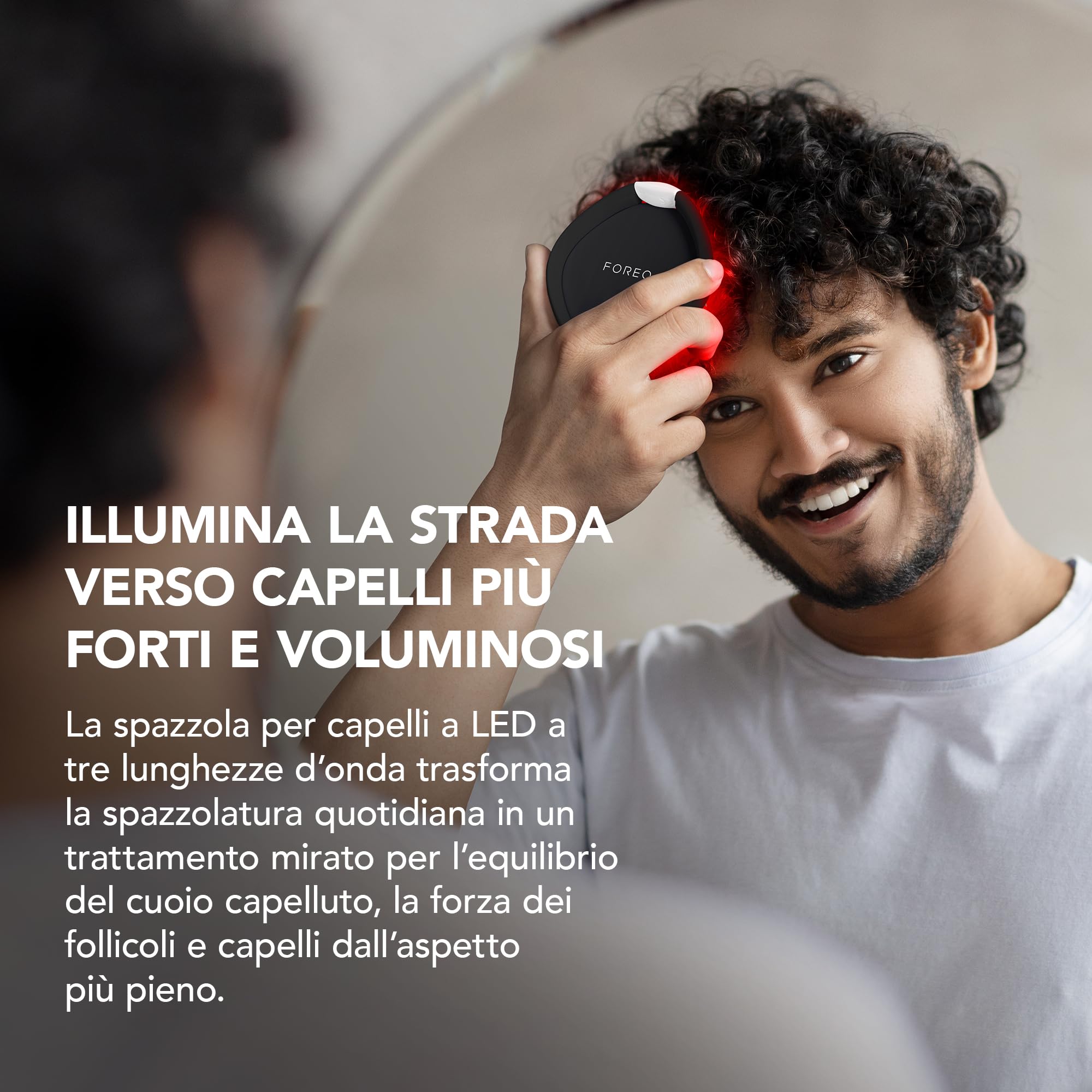 FOREO FLIP Play Spazzola LED avanzata - Crescita e cura capelli | spazzola LED, luce rossa, massaggiatore cuoio capelluto, crescita capelli, districante, anti-crespo, tutti i tipi di capelli